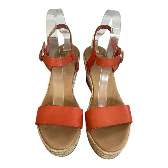 Apaseart Espadrilles Women's Wedge Shoes Size 39 Dark Orange Leather - Picture 3 of 7